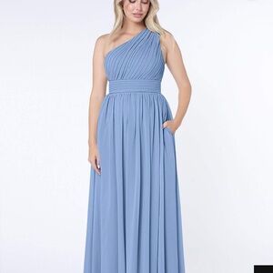 Azazie Molly Dress in Steel Blue